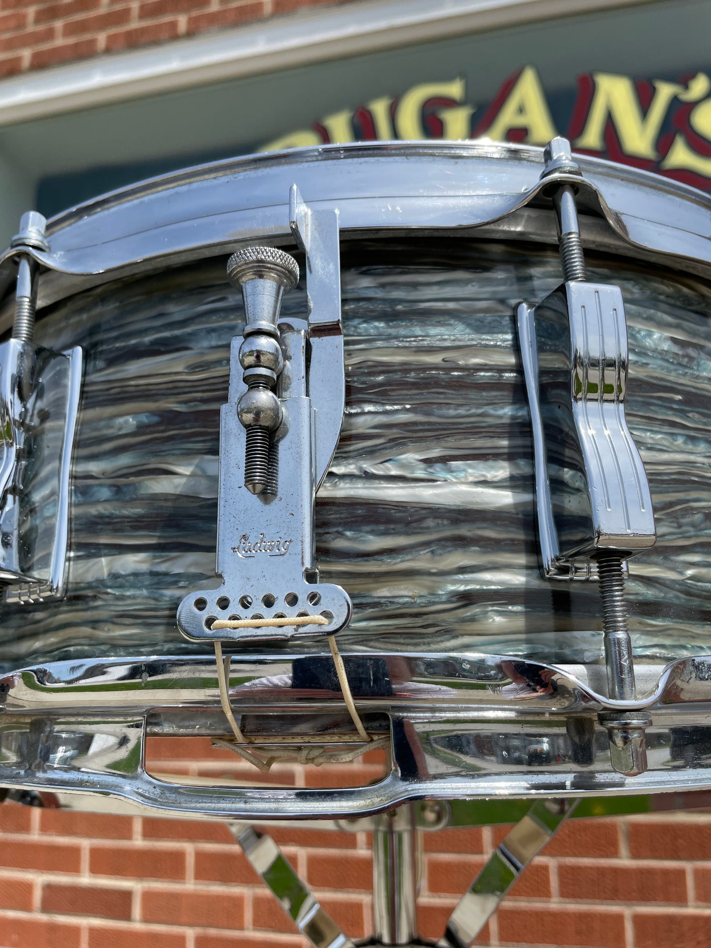 1965 Ludwig 5x14 Jazz Festival Snare Drum Oyster Blue Pearl COB