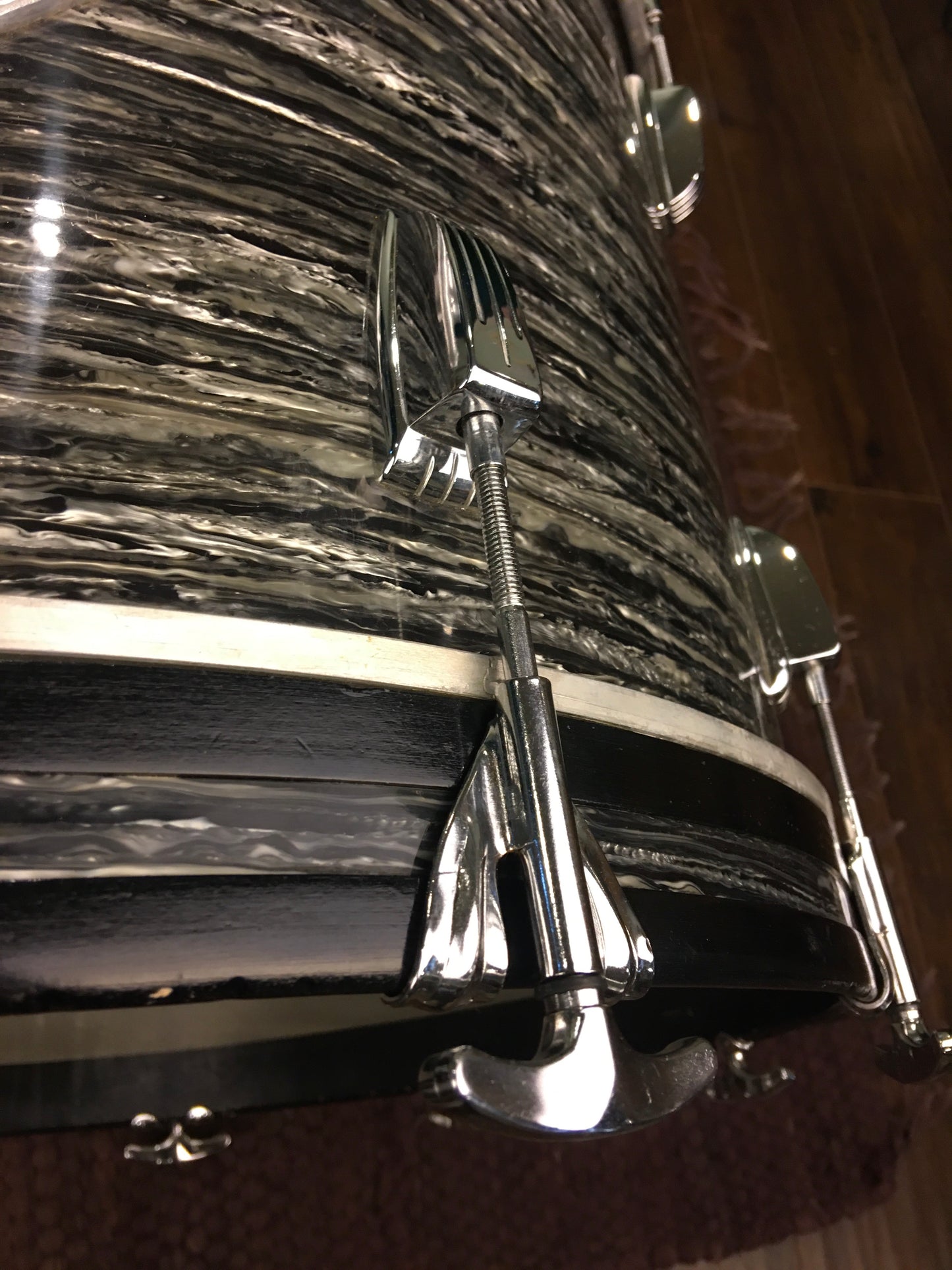 1967 Ludwig 14x22 Oyster Black Pearl Hollywood Bass Drum