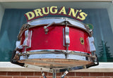 1965 Ludwig 5x14 Jazz Festival Snare Drum Red Sparkle