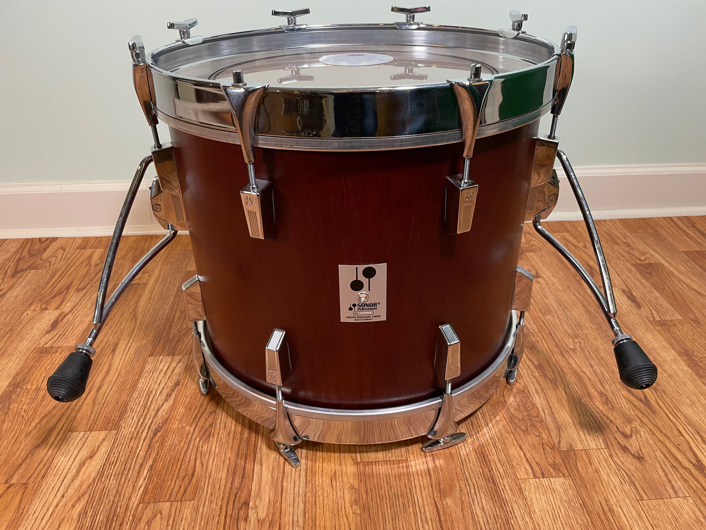 Vintage Sonor Phonic 18x14 Bass Drum Red Mahogany