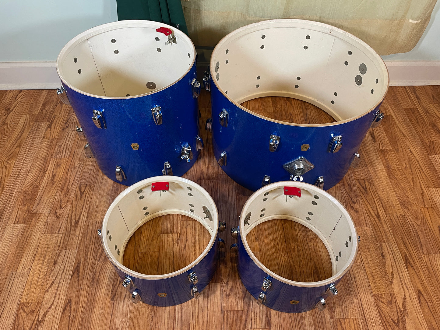 1964 Ludwig No. 983P 5pc Hollywood Outfit Drum Set Blue Sparkle 22/12/12/16/5x14 COB