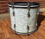 1970s Slingerland 14X18 Bop Bass Drum White Marine Pearl 5 Ply