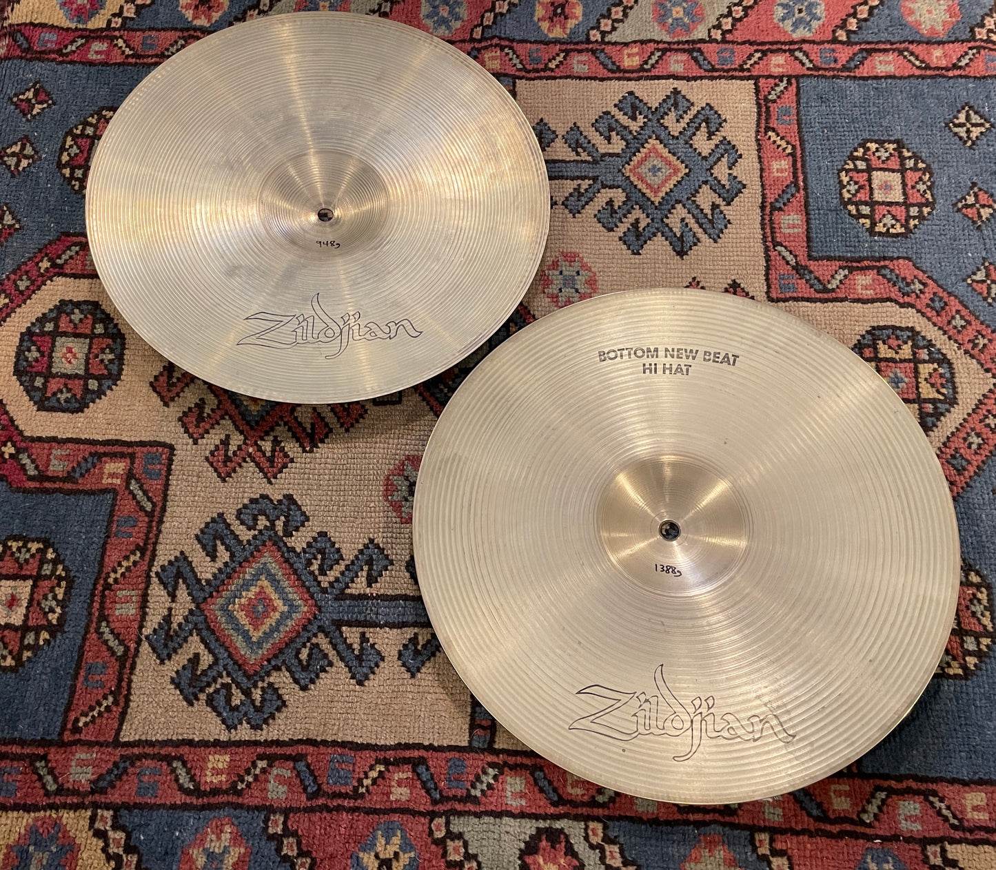 14" Zildjian A 1970s New Beat Hi-Hat Cymbal Pair 948g/1388g *Video Demo*