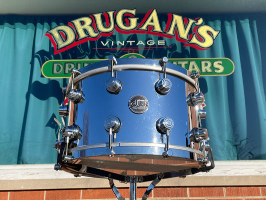 DW Performance Series 8x14 Snare Drum Chrome Over Steel w/ Clip Mount Hoops Drum Workshop