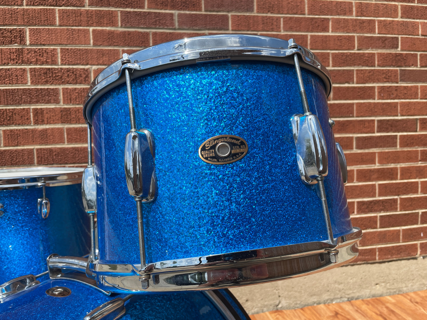1960s Slingerland Stage Band Drum Set Blue Sparkle Rewrap 20/12/16