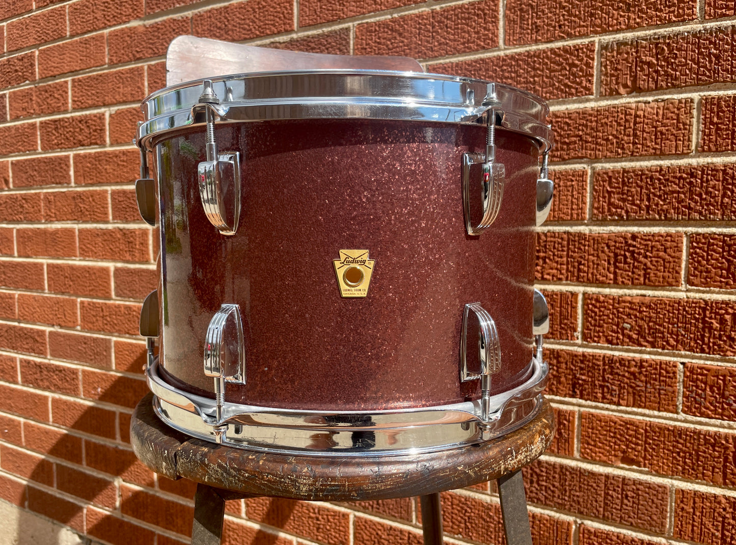 1969 Ludwig 8x12 Tom Drum Burgundy Sparkle