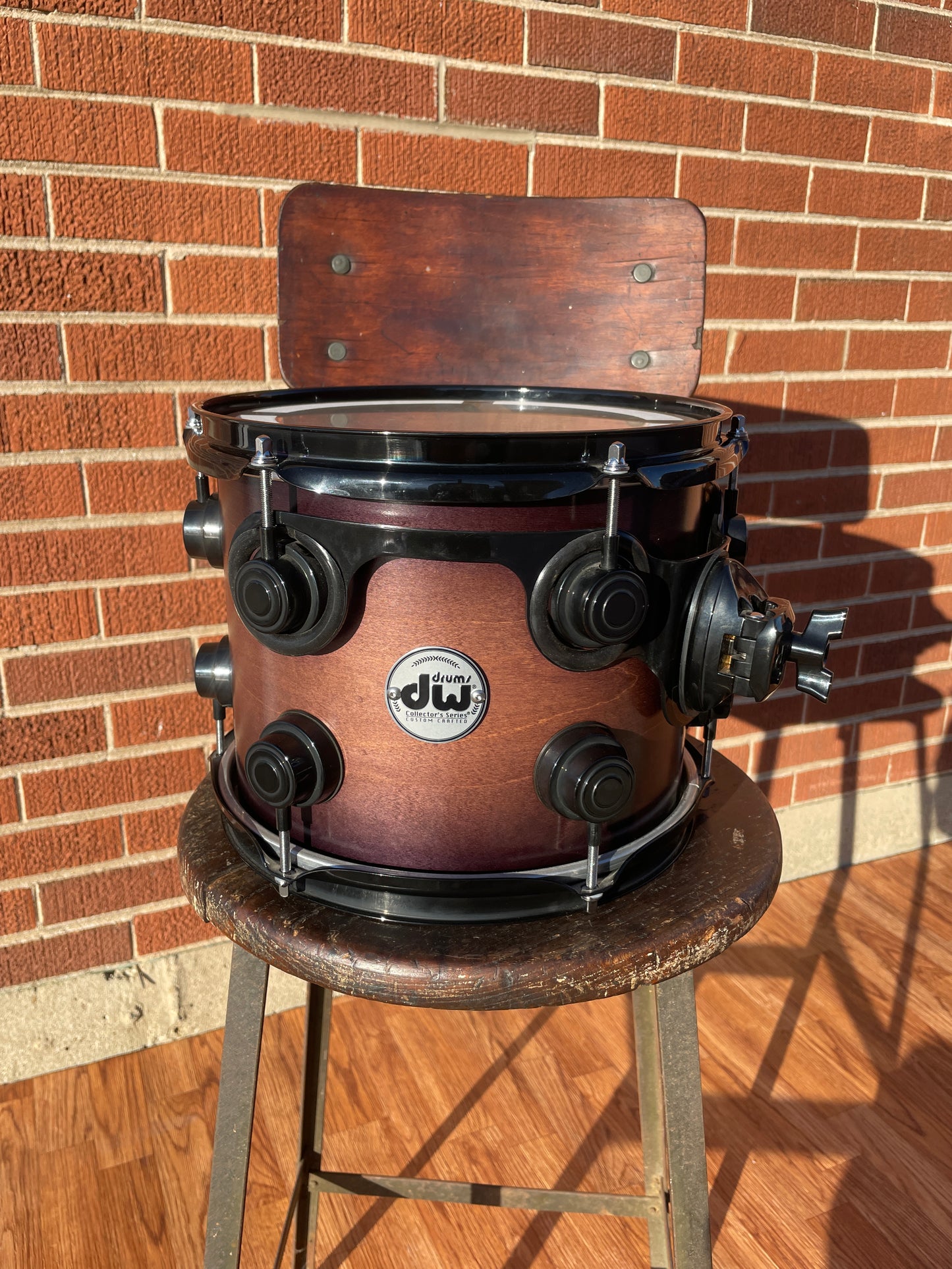 DW 8x10 Tom Drum Collector's Series Single Tobacco Burst Drum Workshop