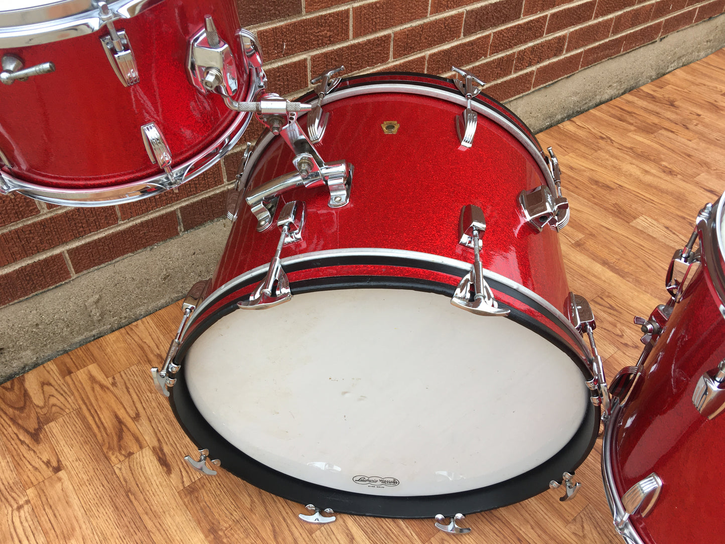 1965 Ludwig Down Beat Drum Set - Red Sparkle 20/12/14