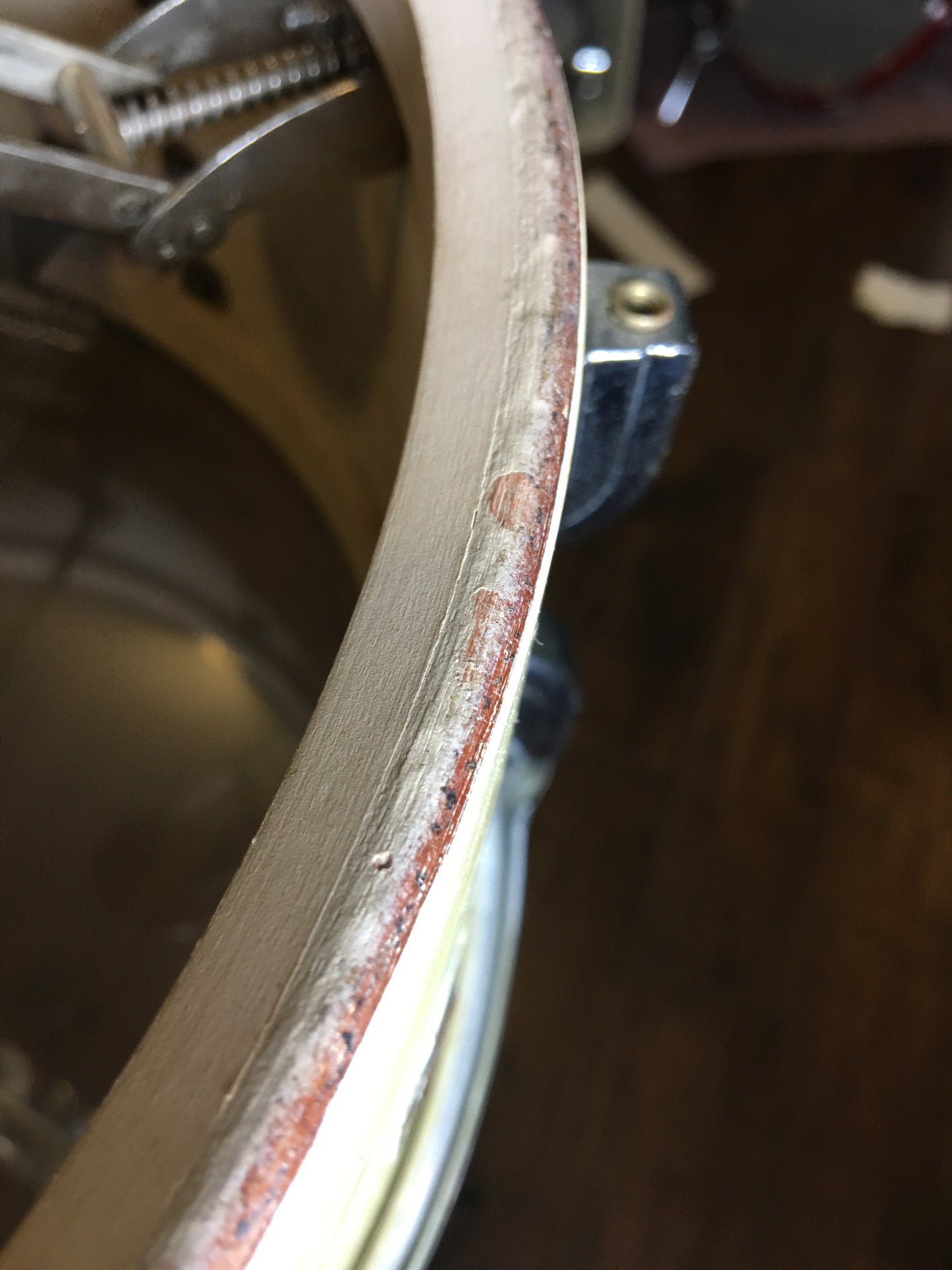1939 Leedy 6.5x14 Broadway Parallel Snare Drum White Marine Pearl