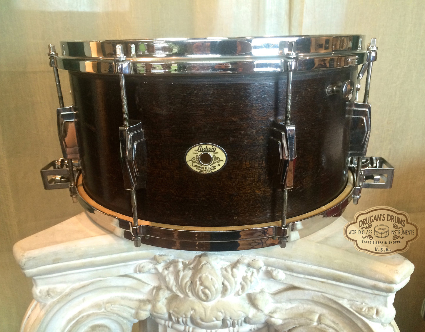 Stunning 1939 Super Ludwig & Ludwig 6.5x14 Snare Drum