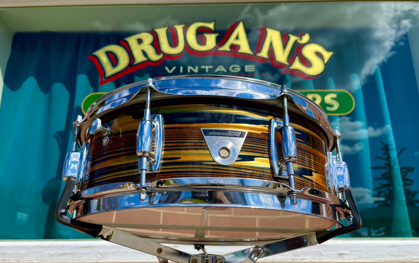 1971 Ludwig Standard 5x14 Snare Drum Lemon Strata