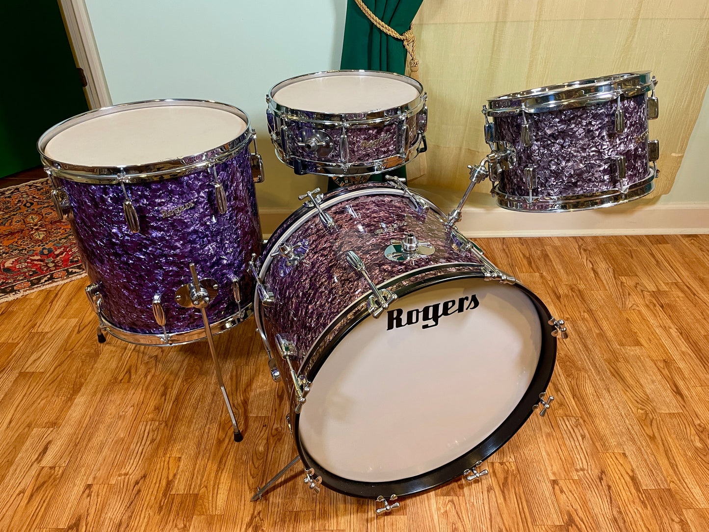 1959 Rogers Holiday Drum Set Purple Diamond Pearl 20/12/16/5x14