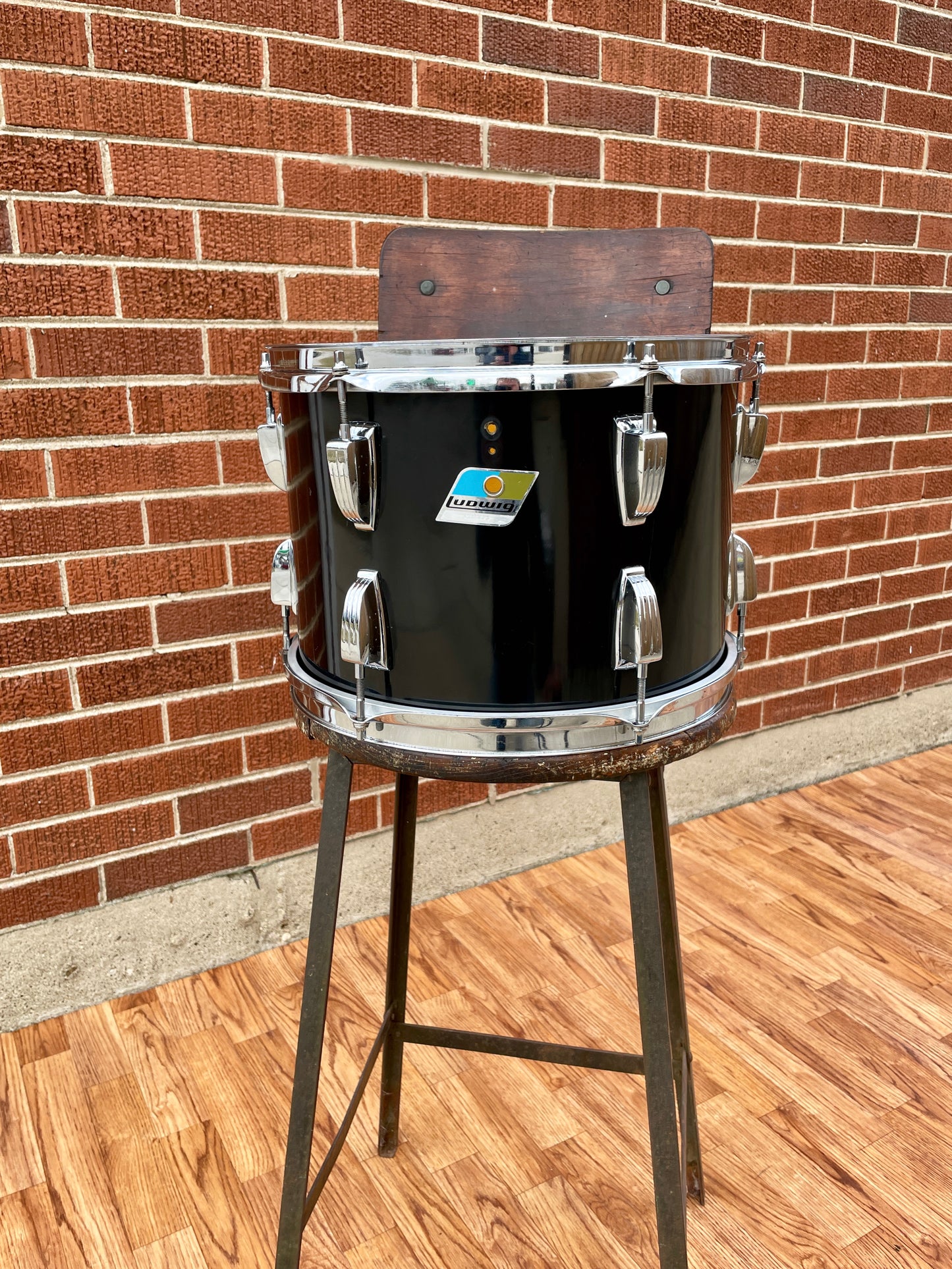 1970s Ludwig 9x13 Tom Drum Black Cortex 3-Ply