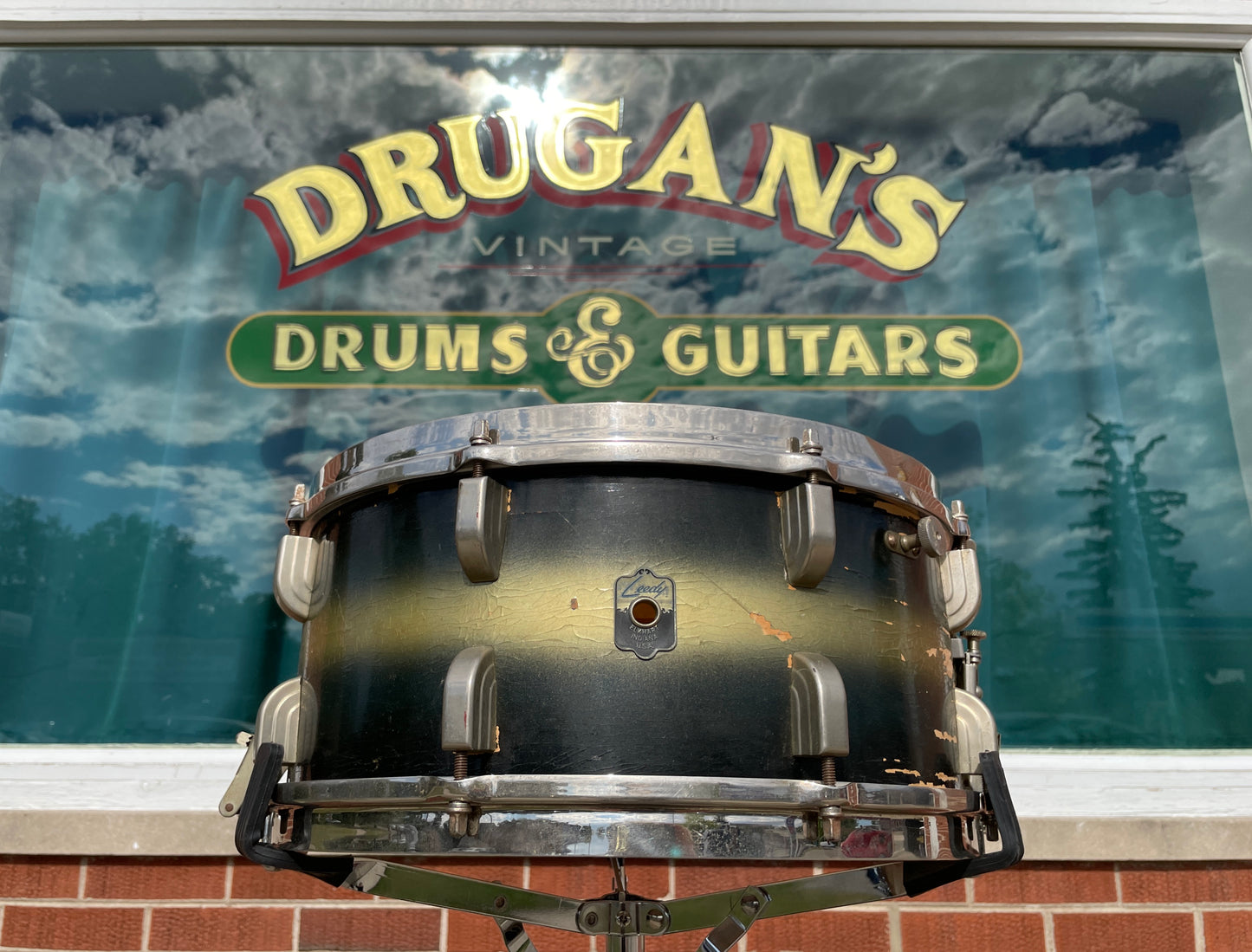 1948 Leedy 6.5x14 Broadway Standard Snare Drum Blue / Silver Duco