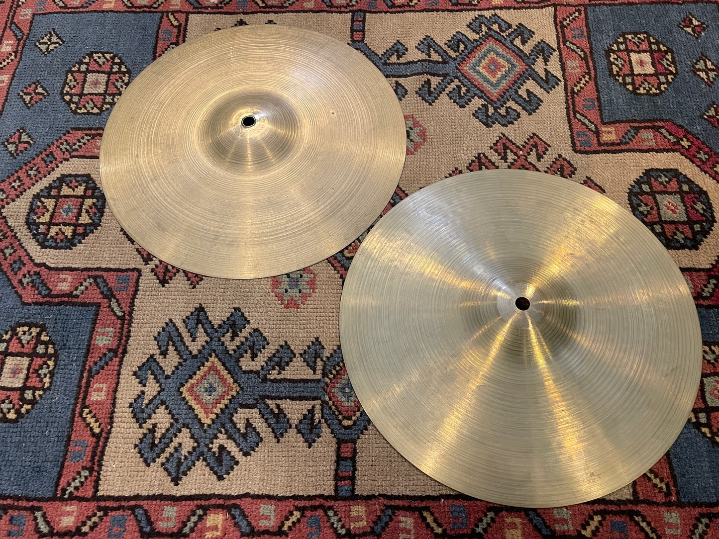 13" Zildjian A 1970s New Beat Hi-Hat Cymbal Pair 724g/1212g #873