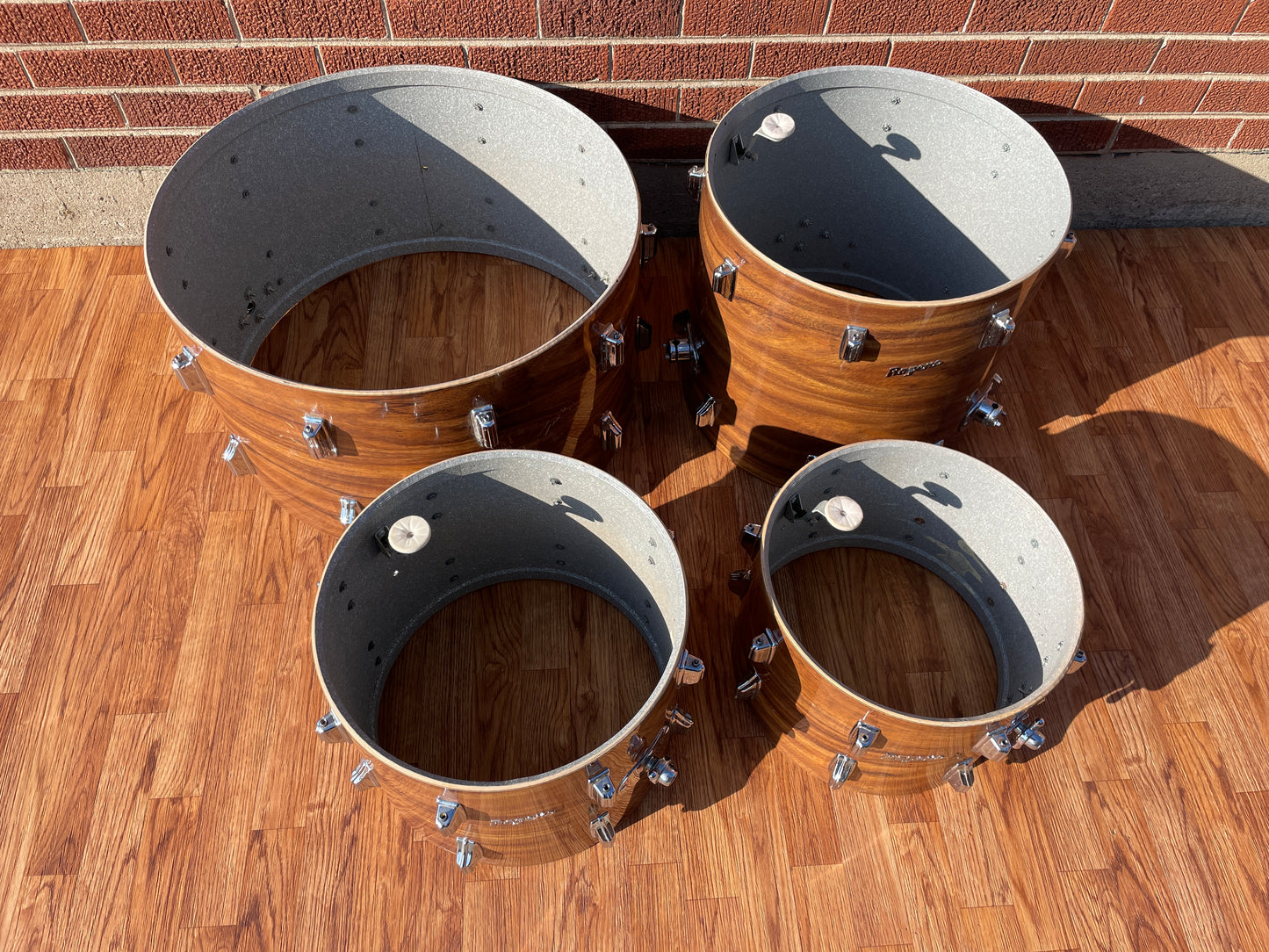 1970s Rogers Powertone Drum Set Koa 24/14/15/18