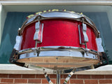 1965 Ludwig 5x14 Jazz Festival Snare Drum Red Sparkle