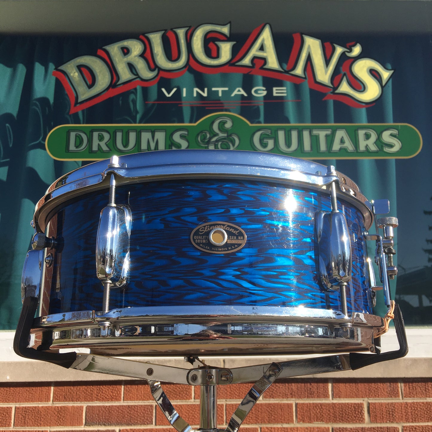 1964 Slingerland 5.5x14 Deluxe Student Model Snare Drum Blue Agate