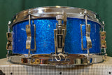 1960s Ludwig 5x14 Jazz Festival Snare Drum Blue Sparkle