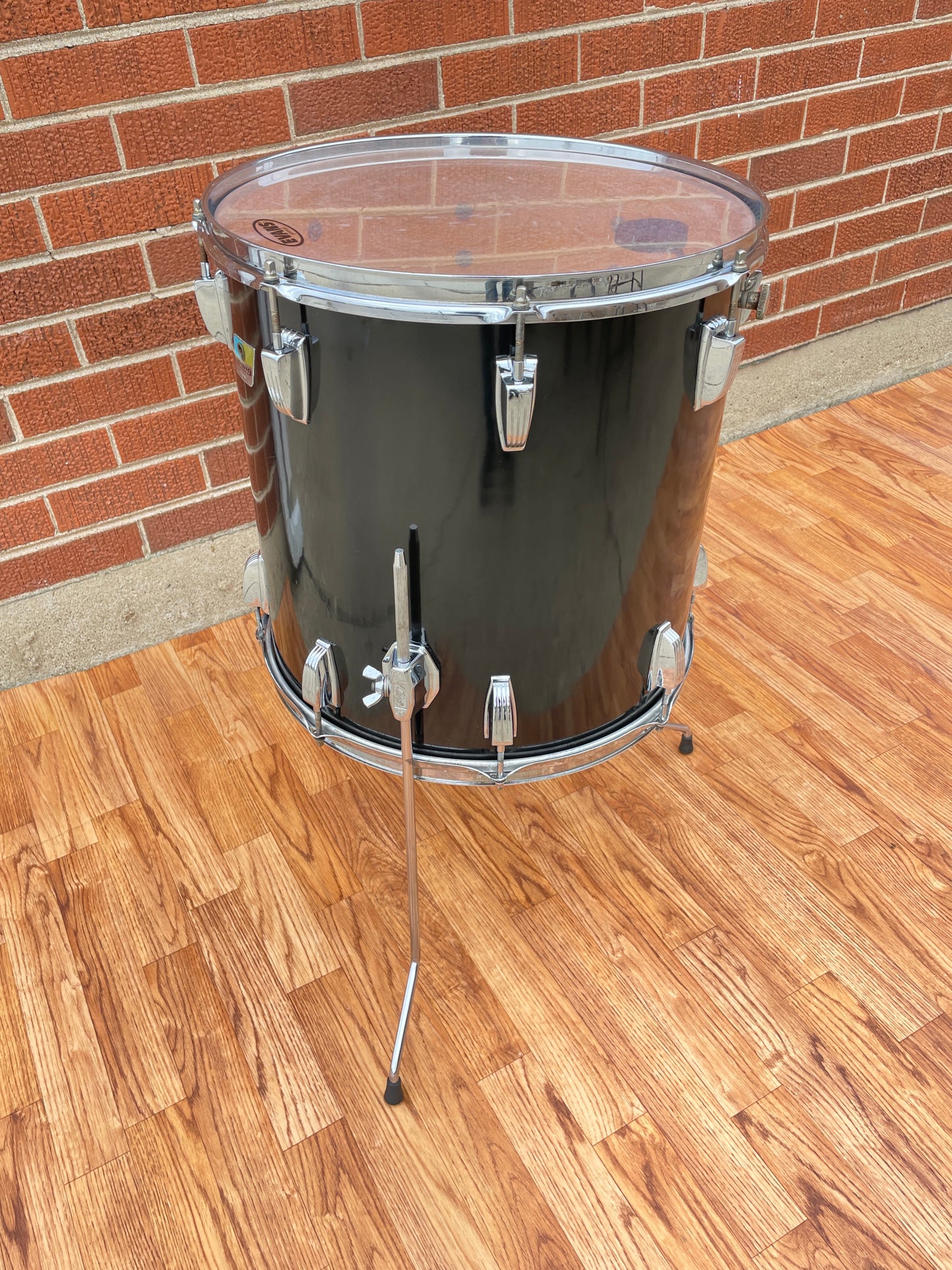 1970s Ludwig 16x16 Floor Tom Black Cortex 6-Ply