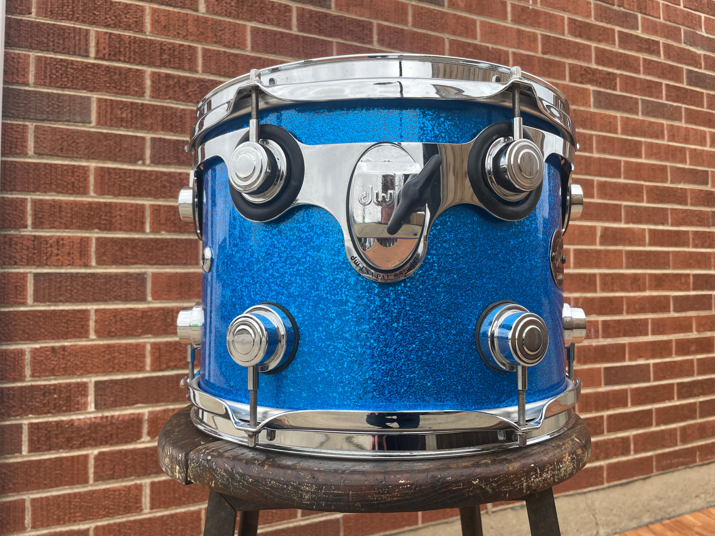 DW 9x12 Tom Drum Single Blue Sparkle Drum Workshop