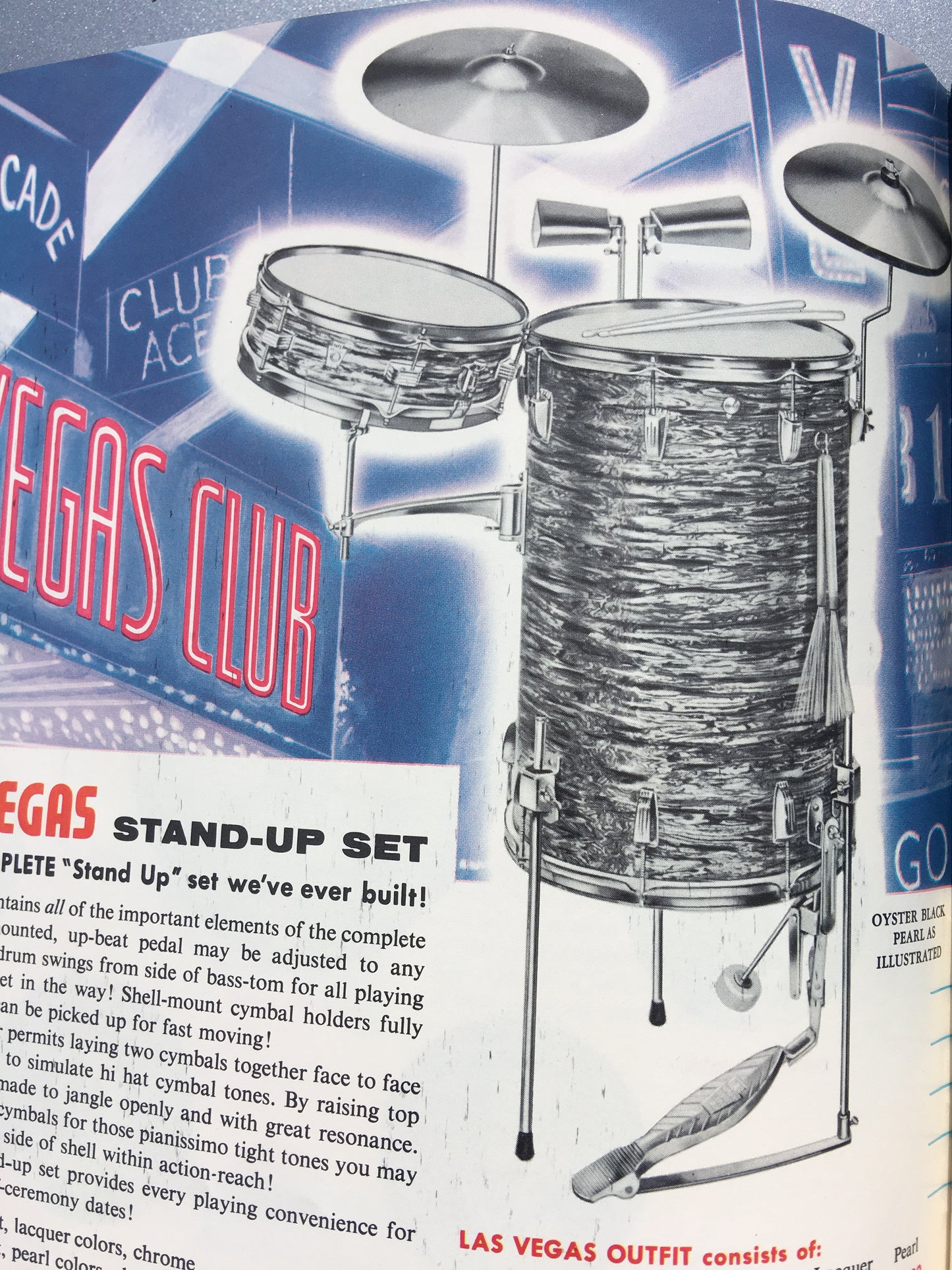 1961 Ludwig "Las Vegas Stand Up" 24x16 Champagne Sparkle Cocktail Drum
