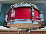 1965 Ludwig 5x14 Jazz Festival Snare Drum Red Sparkle