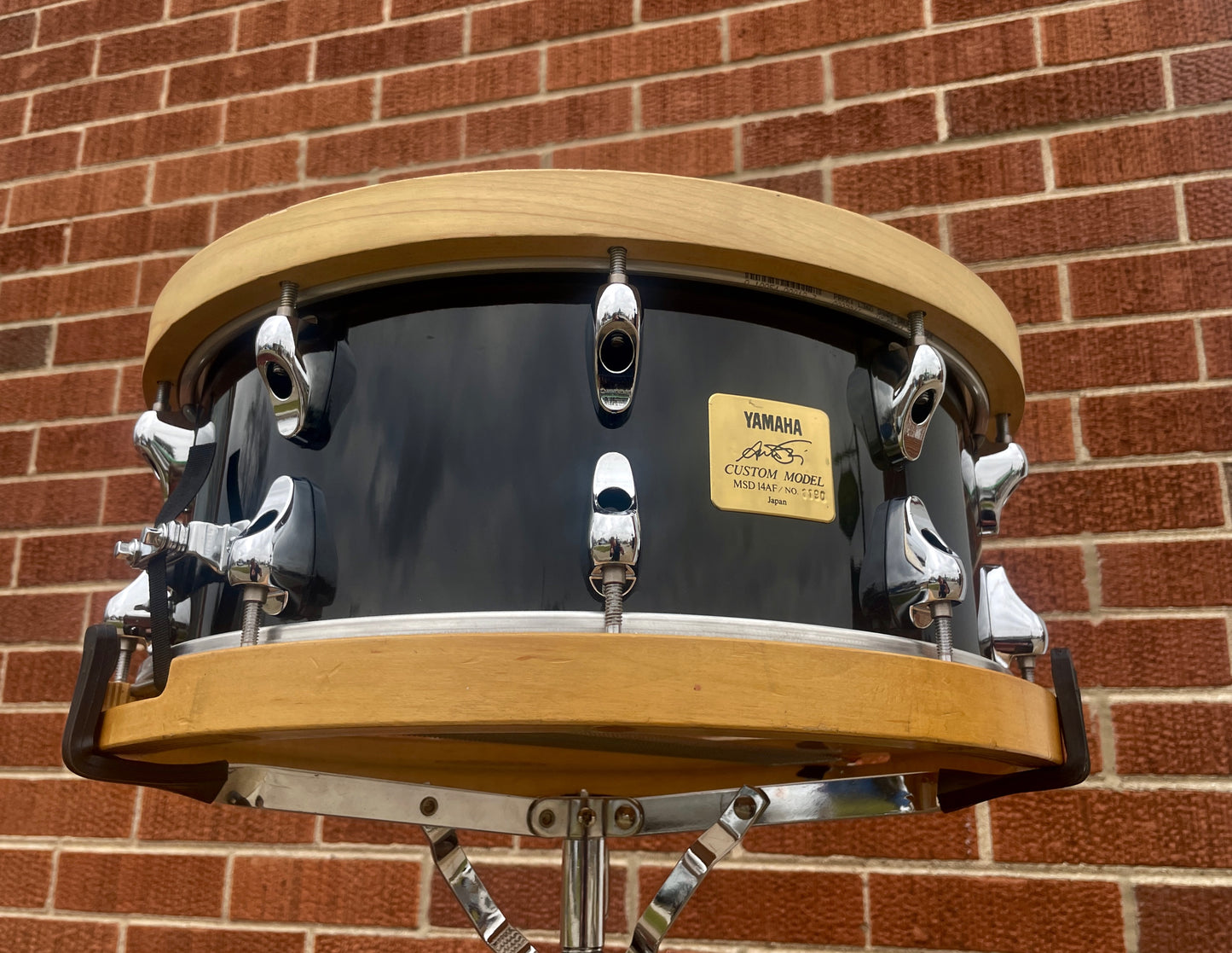 Yamaha 6x14 Anton Fig Snare Drum Black w/ Wood Hoops