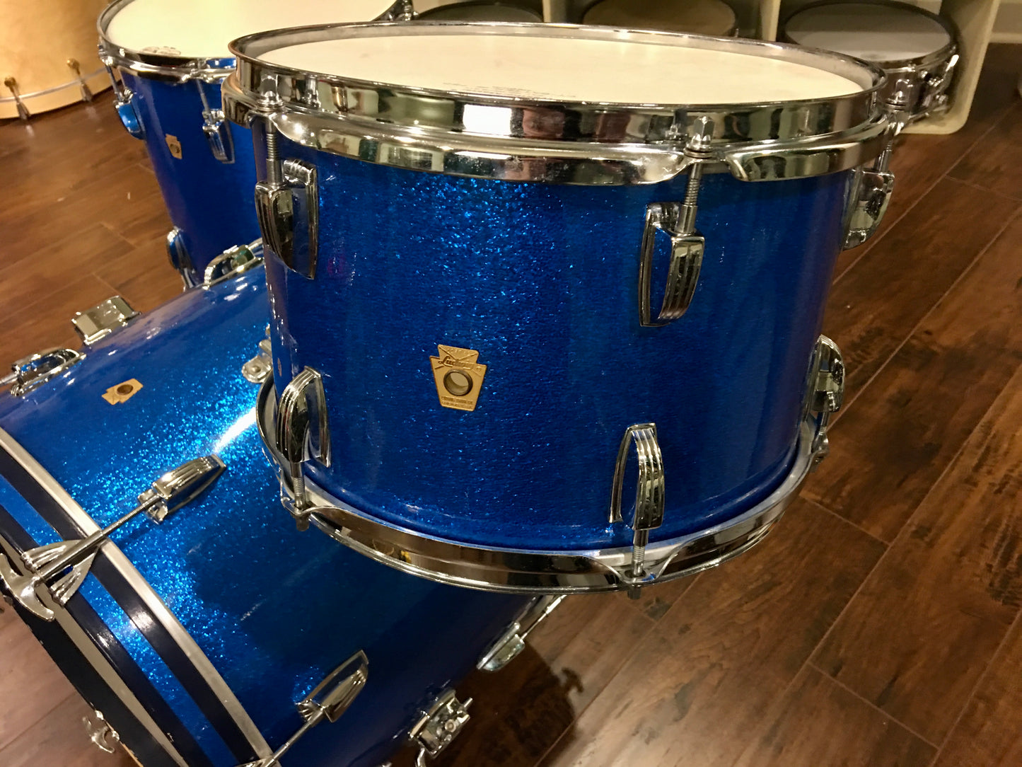 1965 Ludwig Down Beat Drum Set - Blue Sparkle 20/12/14