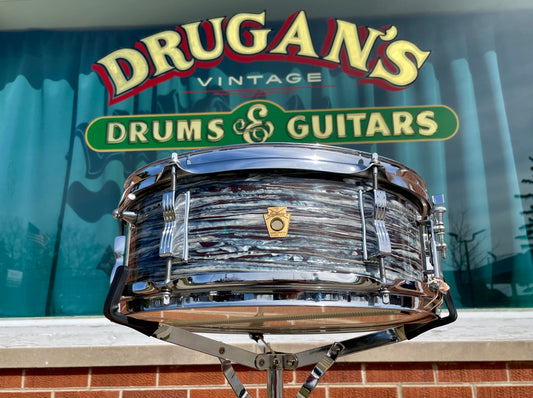 1966 Ludwig 5x14 Pioneer Snare Drum Oyster Blue Pearl