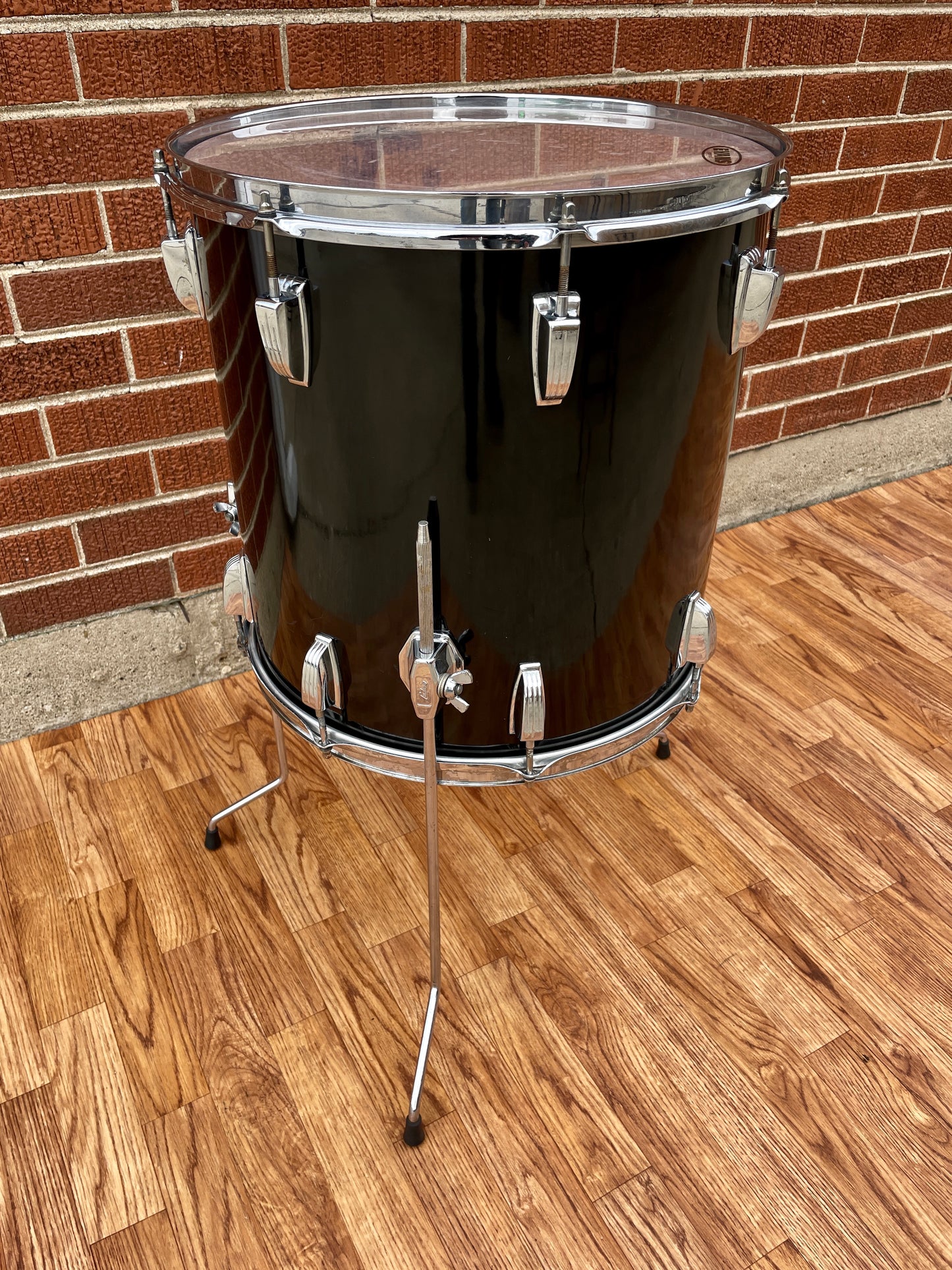 1970s Ludwig 16x16 Floor Tom Black Cortex 6-Ply