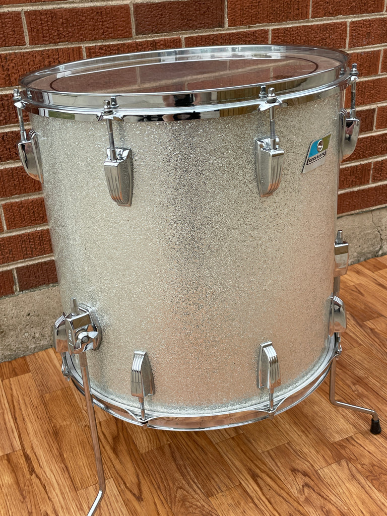 1970s Ludwig 16x16 Floor Tom Silver Sparkle Drugan's Drums & Guitars