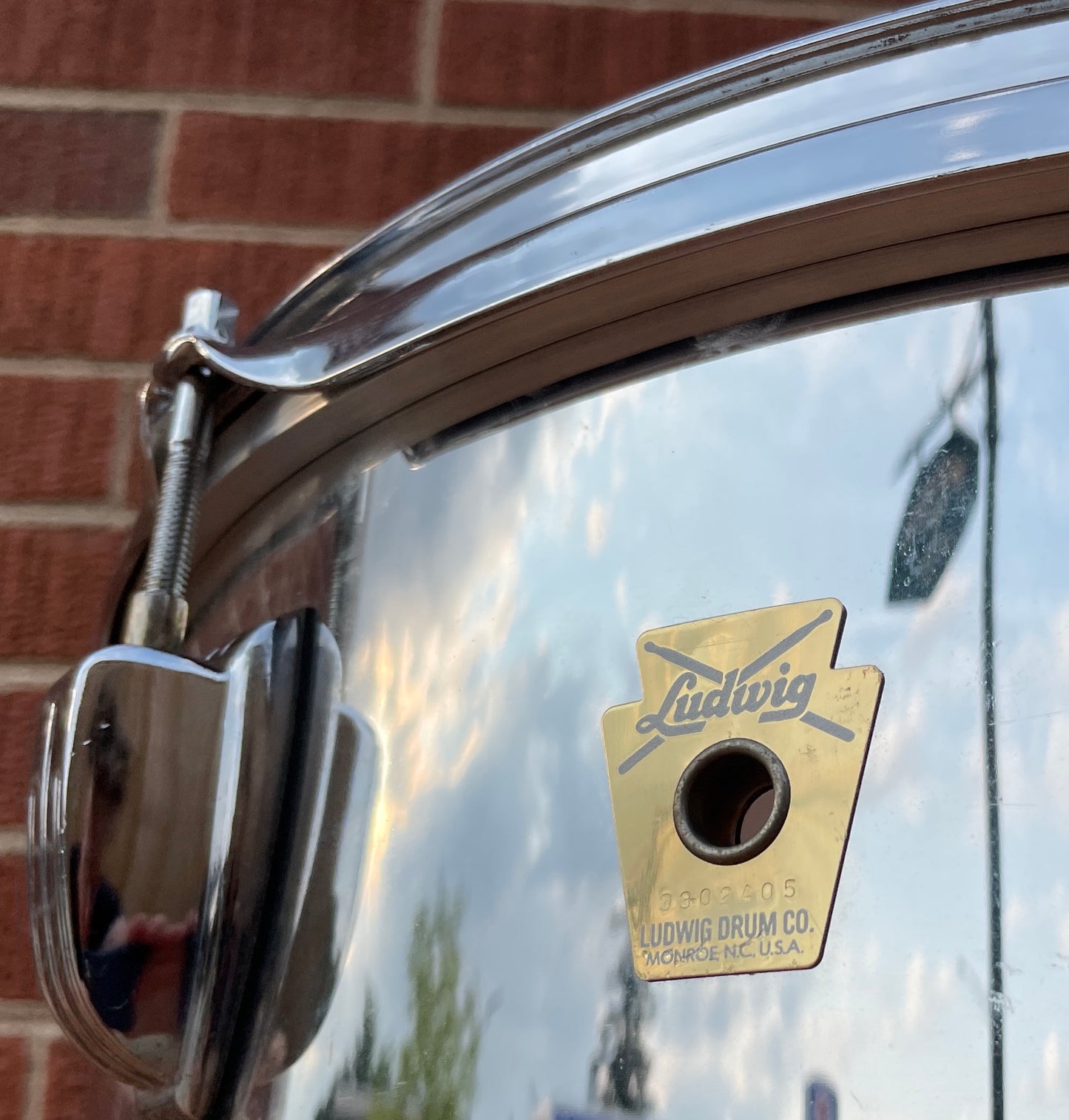 Ludwig 16x18 Floor Tom Drum Chrome Over Wood Maple Monroe Badge