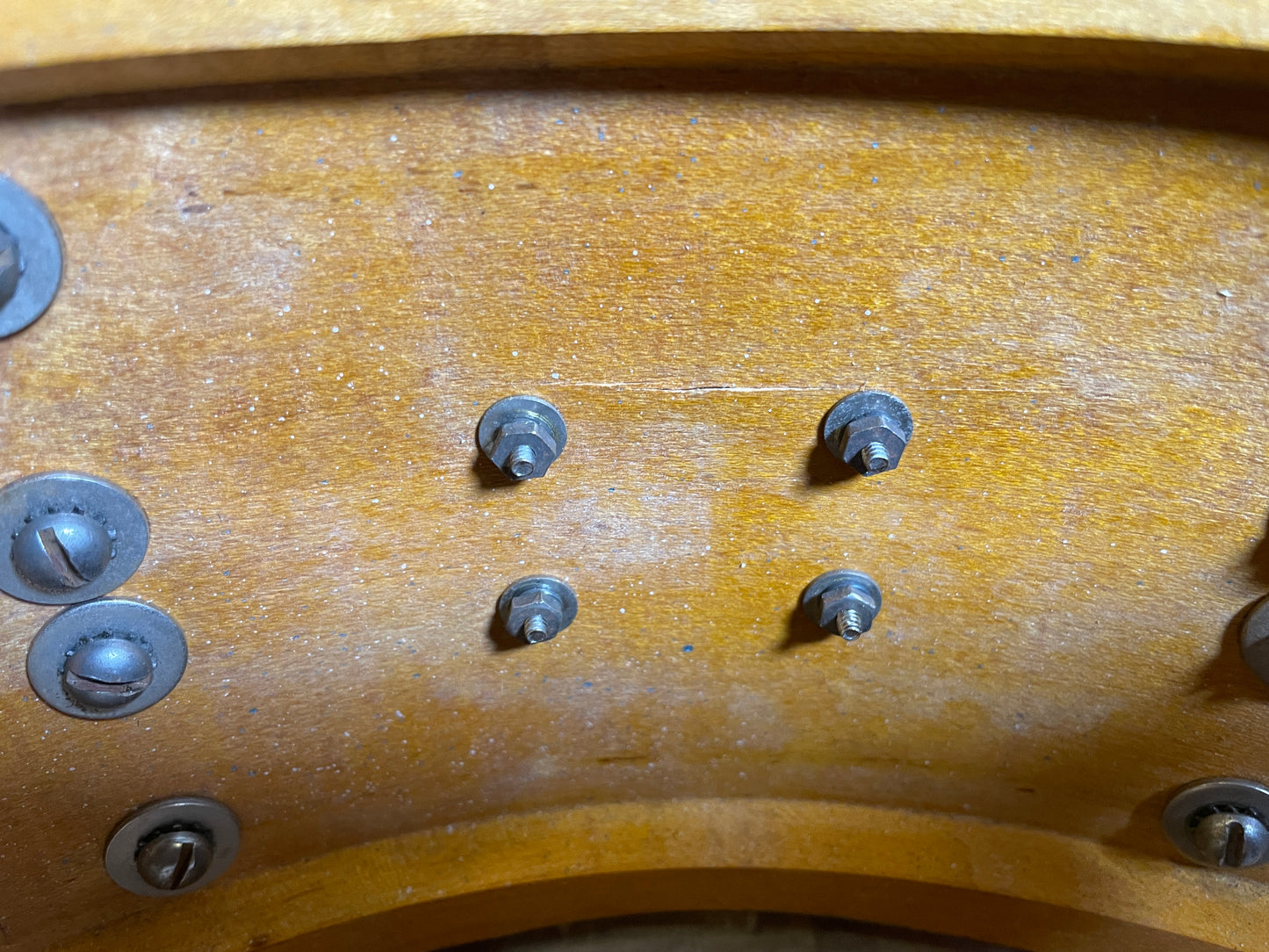 1948 Leedy 5.5x14 No. 380 Maple Snare Drum Antique Blue Lacquer Silver