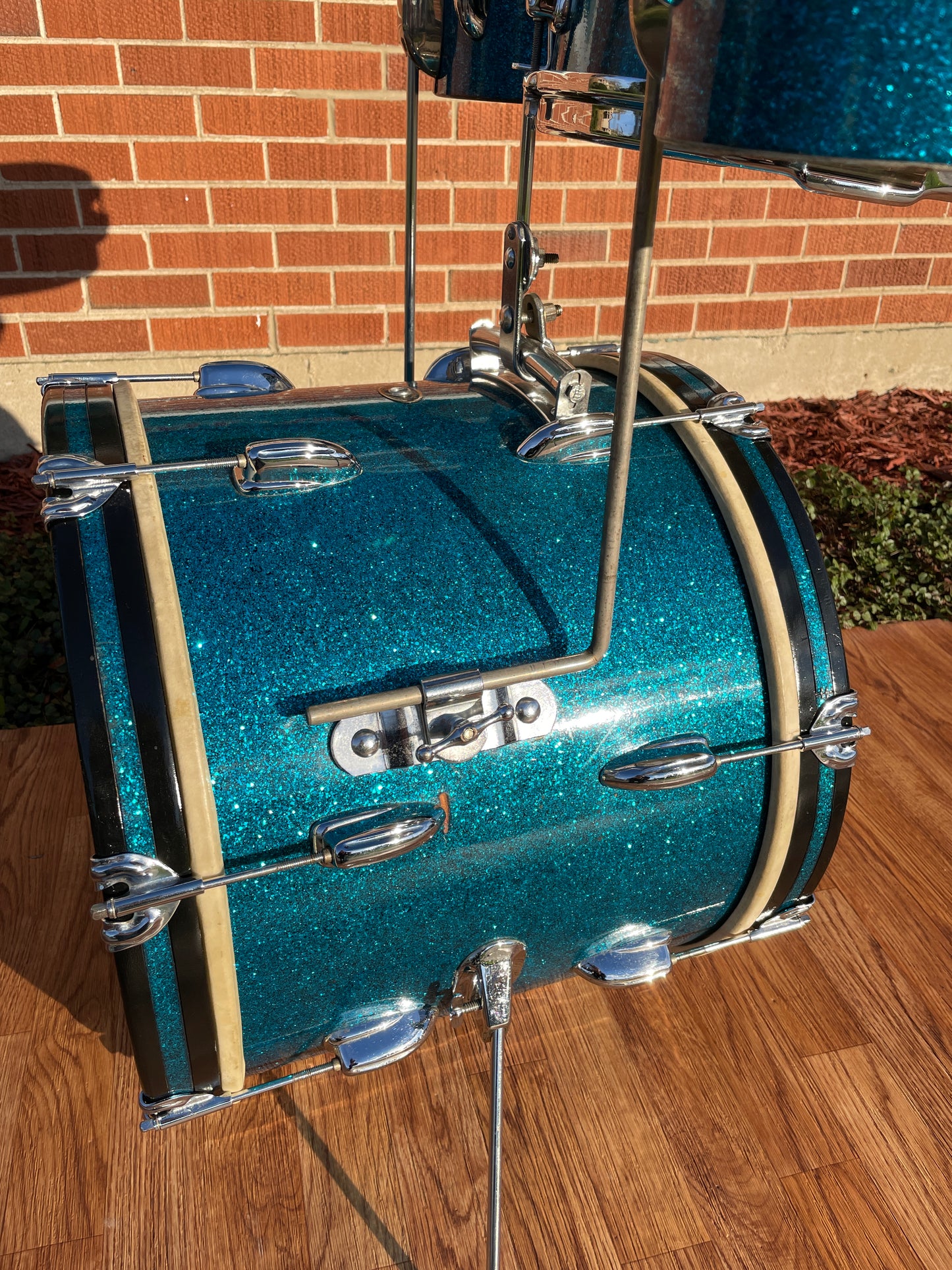 1958 Slingerland Radio King Little Pro Outfit No. 4N Drum Set Aqua Blue Sparkle
