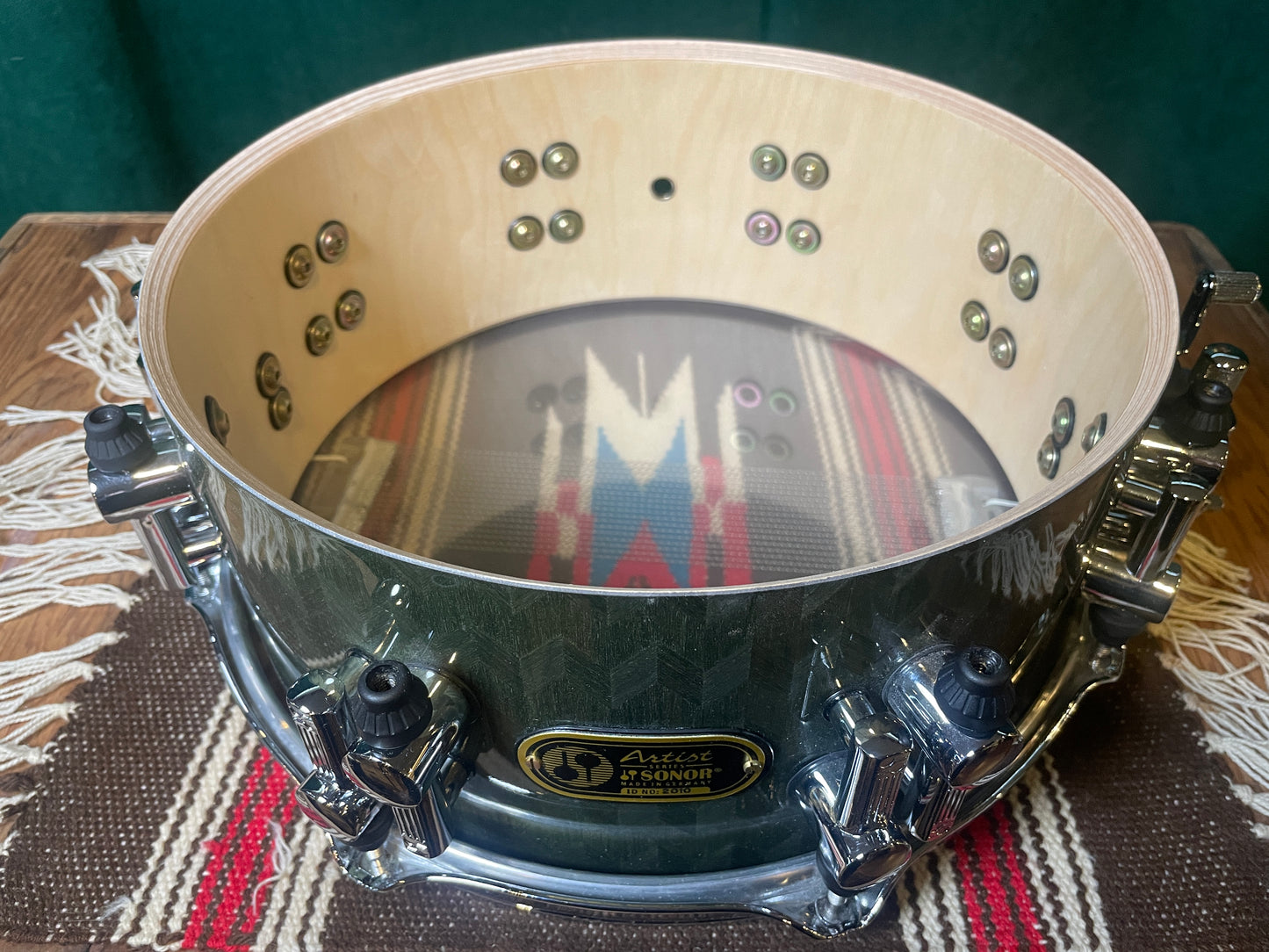 Sonor 5x12 Artist Series Snare Drum Green 12-Ply Birch