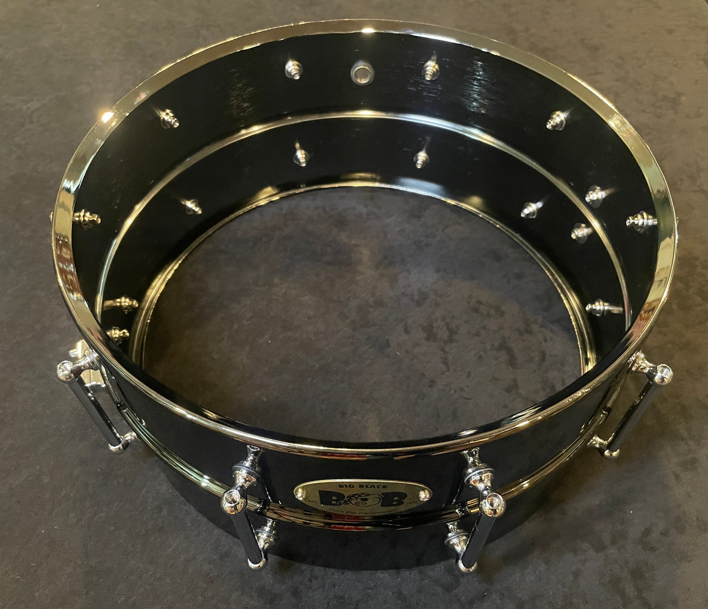 Pork Pie 6.5x14 Big Black Brass Snare Drum BOB