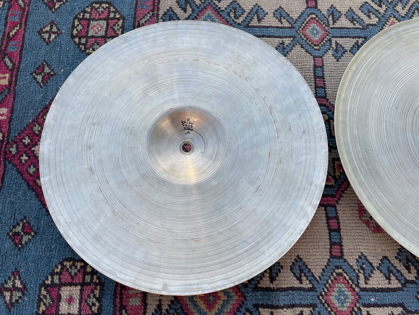 14" Zildjian A 1957-59 Small Stamp Hi-Hat Cymbal Pair 740g/806g #805