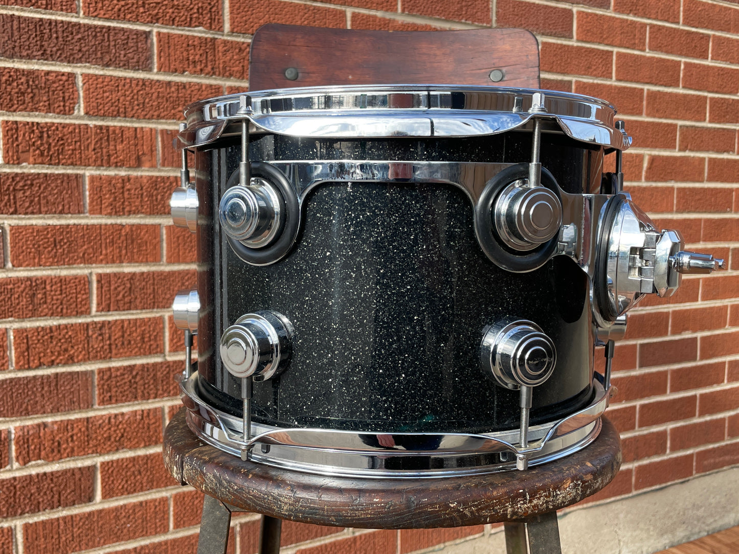 DW Jazz Series 8x12 Tom Drum Single Black Ice Sparkle Drum Workshop