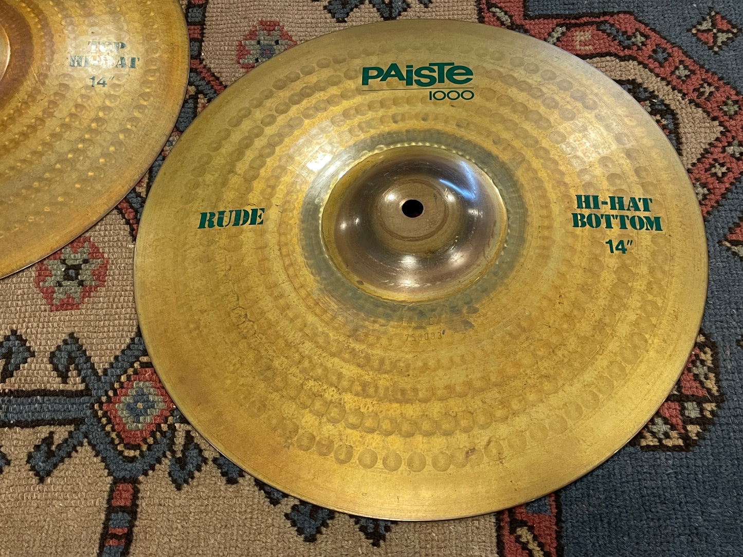 14" Paiste 1000 Rude Hi-Hat Cymbal Pair 804g/1090g