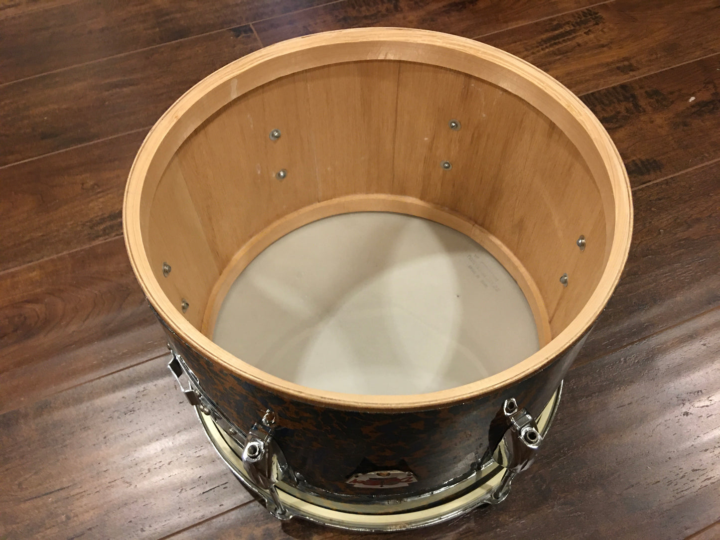 1960s Del Rey 9x13 MIJ Tom Drum - Blue/Gold Sparkle