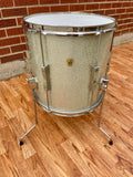 1960s Ludwig 14x14 Club Date Floor Tom Drum Silver Sparkle