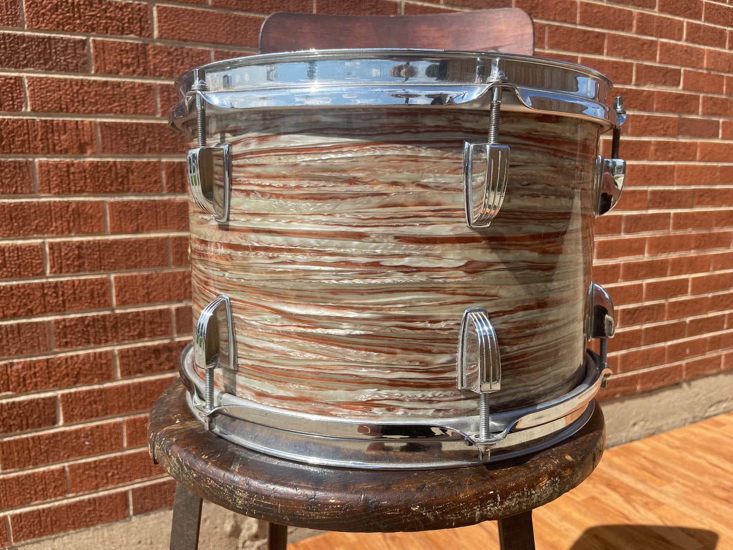 Early 1960s Ludwig 8x12 Tom Drum Oyster Pink Pearl Pre-Serial #
