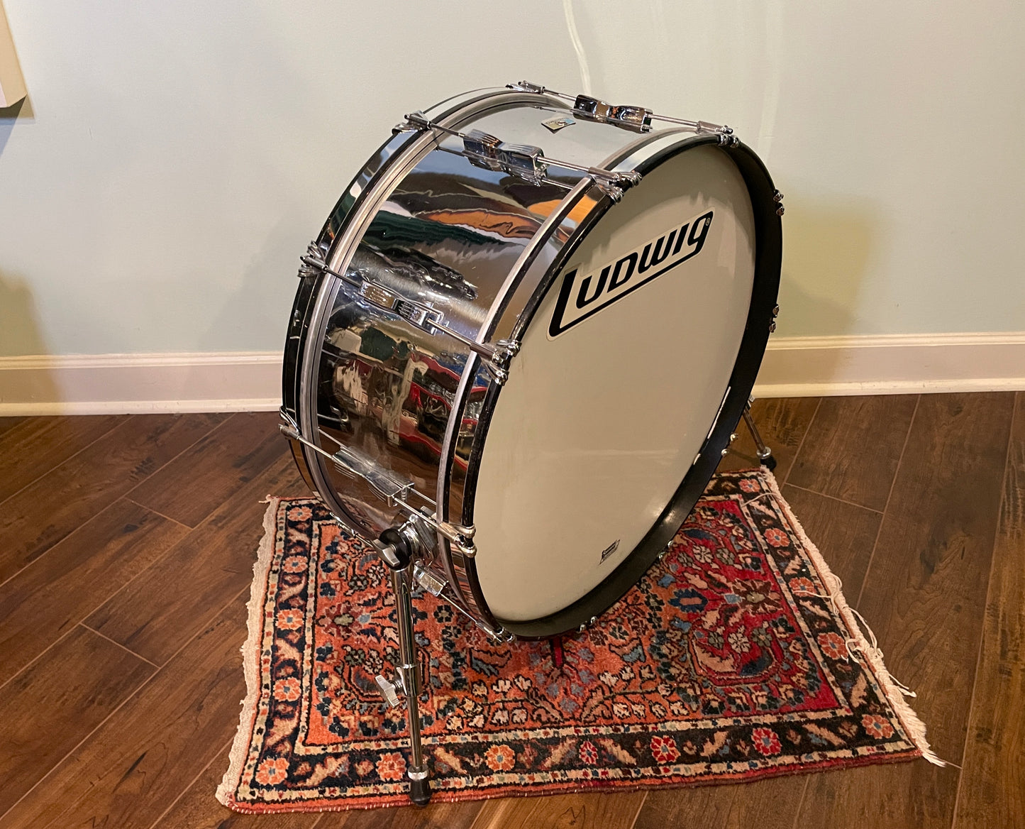 1970s Ludwig 10x26 Stainless Steel Bass Drum