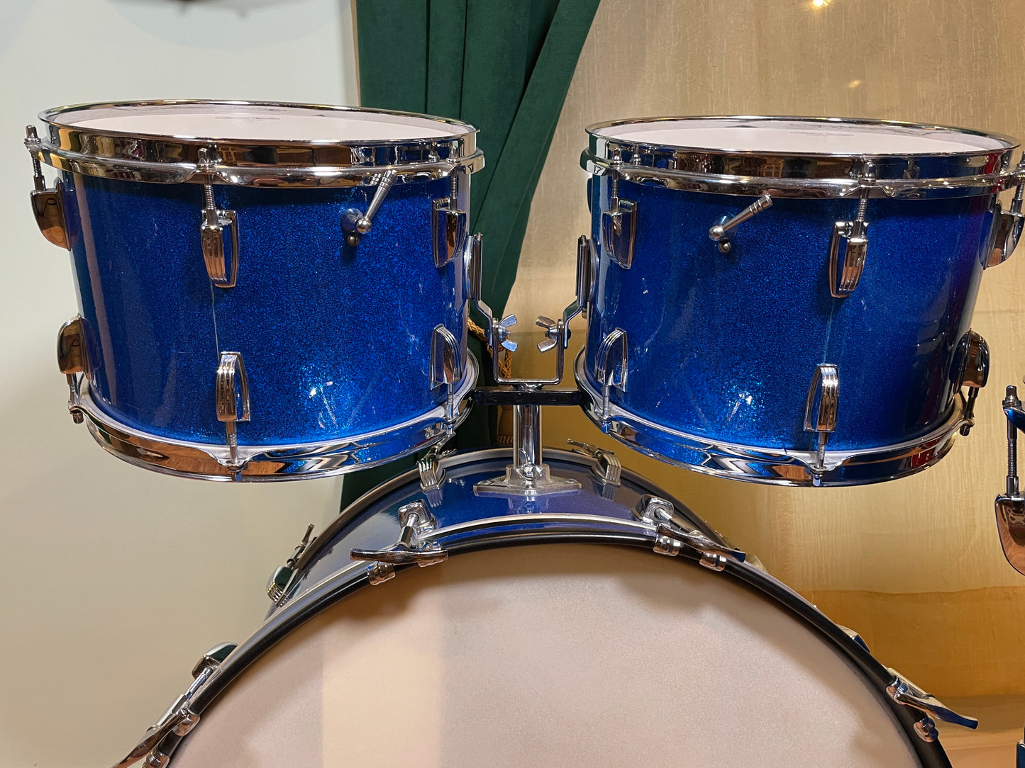 1964 Ludwig No. 983P 5pc Hollywood Outfit Drum Set Blue Sparkle 22/12/12/16/5x14 COB