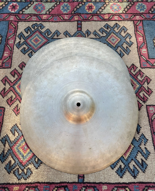 14" Zildjian A 1940s Pre-Trans (2nd) Stamp / 1st Stamp Hi-Hat Cymbals 576g/667g #816 *Video Demo*