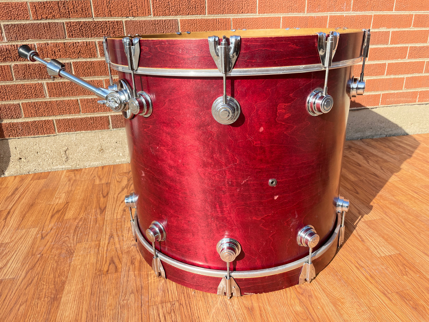 DW 18x22 Bass Drum Single Cherry Satin Oil Drum Workshop