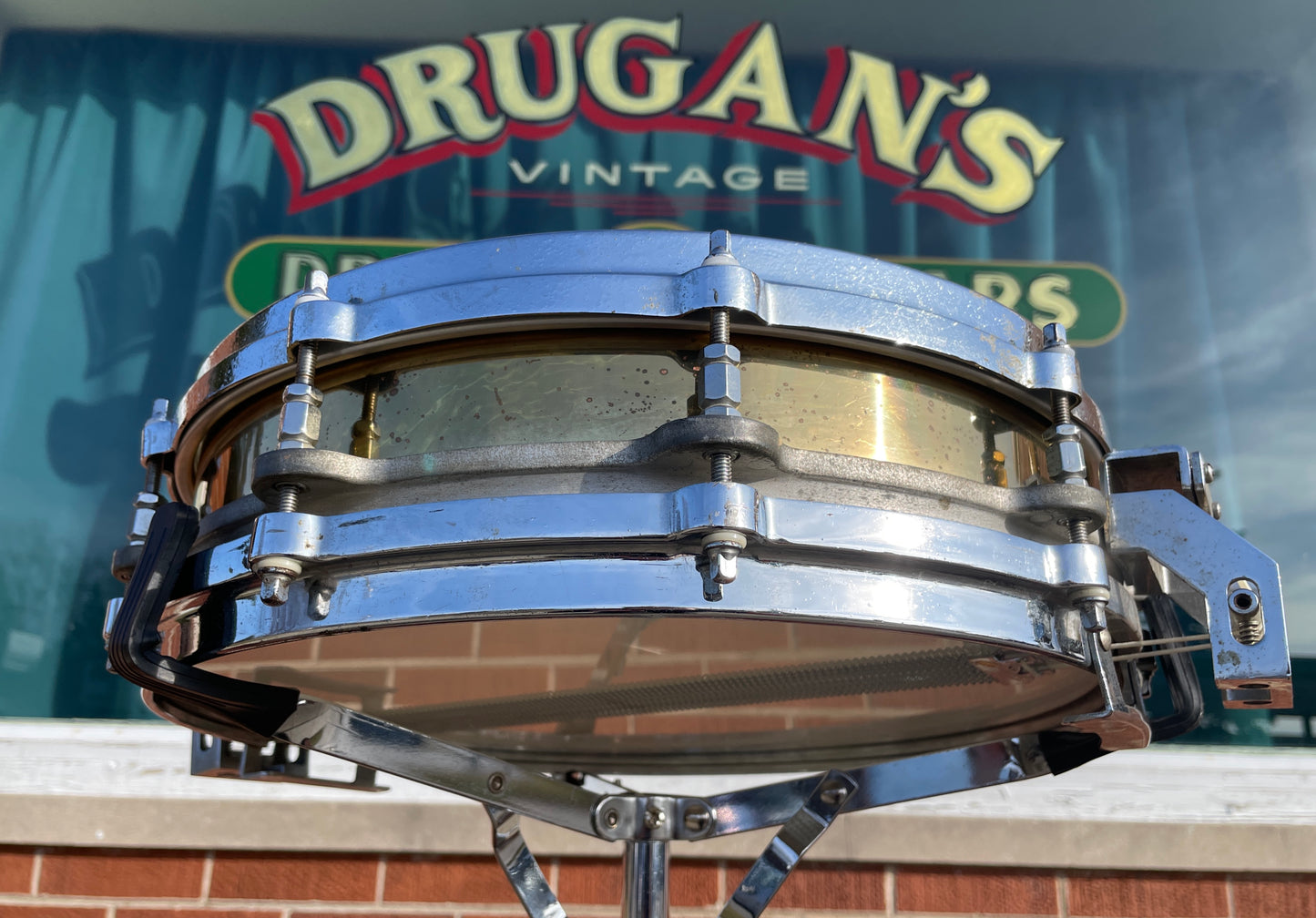 Pearl 3.5x14 Free Floating Brass Shell Piccolo Snare Drum 1st Gen