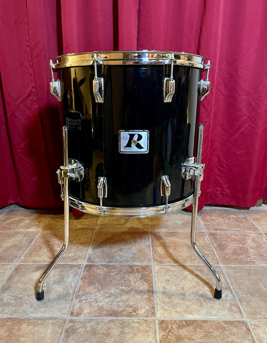 1970s Rogers Big R 16x18 Floor Tom Drum Black