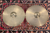 14" Zildjian A 1940s-50s Trans Stamp Hi-Hat Cymbal Pair 586g/762g #734